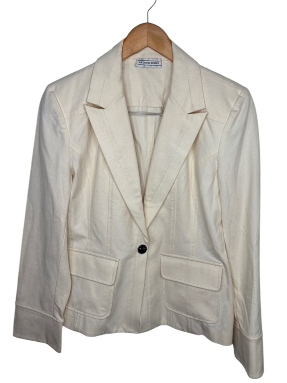 St John Sport Cream Single Button Blazer NO SIZE SEE MEASUREMENTS